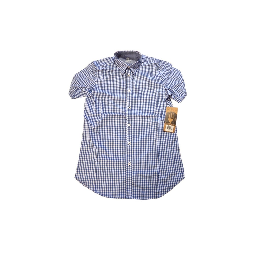 New Women Chef works Urban Collection Gingham Short Sleeve Shirt‎ Sz S